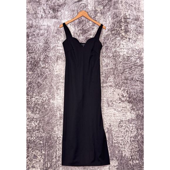 COS Dress 4 Womens Black Wool Sweetheart Sleeveless Midi Maxi - Picture 1 of 8